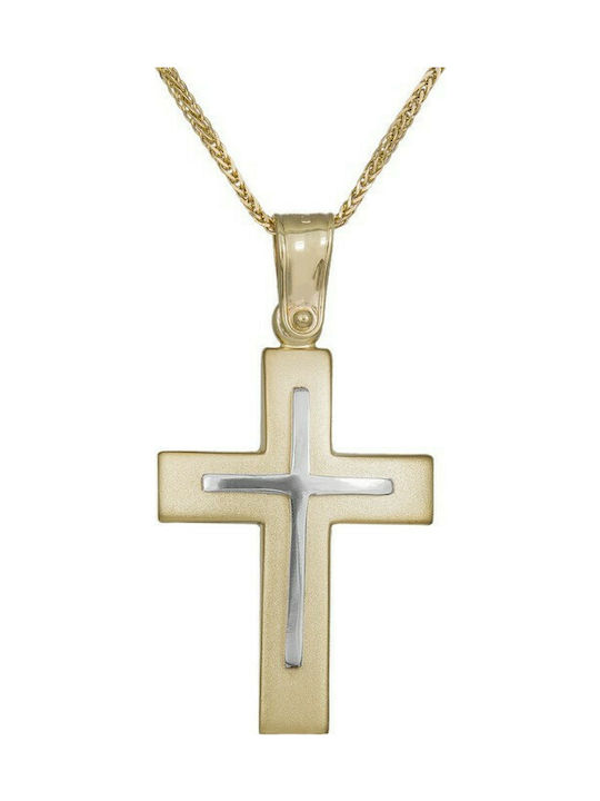 Baptismal Crosses with Chain Men's cross with chain in two colours K14 036160C 036160C 036160C Men's Gold 14 Karat