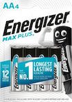 Energizer Max Plus Αλκαλικές Μπαταρίες AA 1.5V 4τμχ