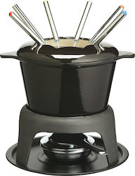 Kitchen Craft Vas pentru Fondue cu lumină de ceai din Fontă 6 Persoane Negru