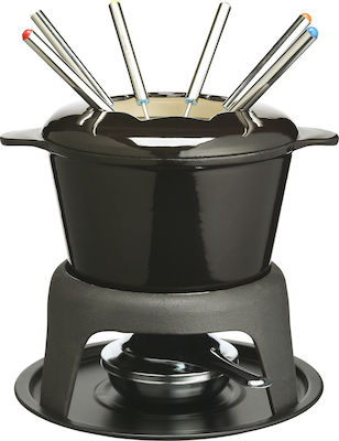 Kitchen Craft Vas pentru Fondue cu lumină de ceai Din fonta 6 Persoane Negru