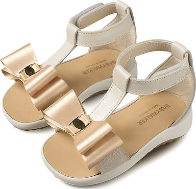 Babywalker Baptism Leather Sandals Ecru