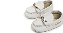 Babywalker Δερμάτινο Loafer Baptism Soft Sole Moccasins White