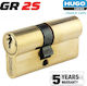 Hugo Locks Lock Cylinder Security GR2S 54mm (27-27) with 3 Keys Gold