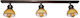 DITS Lighting Dits Lighting Murano Glass Triple Spot with Socket E27 in Bronze Color