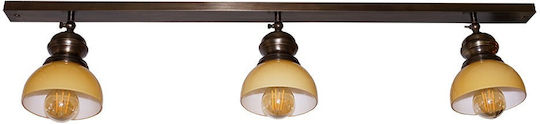 DITS Lighting Dits Lighting Murano Glass Dreifach Spot mit Fassung E27 in Bronze Farbe