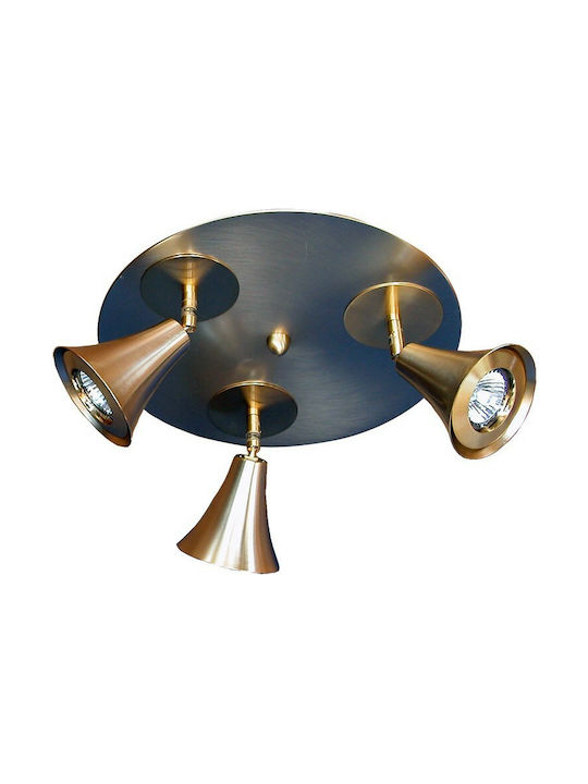 DITS Lighting Dits Lighting Triple Spot with Socket GU10 in Bronze Color