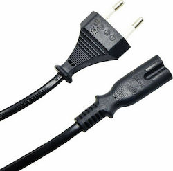 Powertech Euro - IEC C7 Cable 1.5m Μαύρο (CAB-P017)