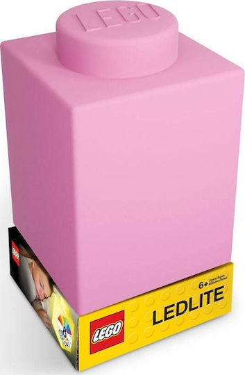 Joy-Toy Lumini LED Lampă decorativă pentru copii Lego Brick Roz 8x8x15εκ.