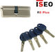 ISEO Lock Cylinder Security R6 Plus 100mm (40-60) with 5 Keys Silver