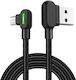 Winkel (90°) / Geflochten USB 2.0 auf Micro-USB-Kabel Schwarz 3m (CA-5773) 1Stück