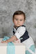 Mi Chiamo Boys Baptism Suit with Vest 4pcs Turq...