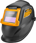 Ingco Welding Helmet with 90x35mm Visual Field with Flip Front Black