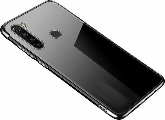 Hurtel Electroplating Umschlag Rückseite Silikon Schwarz (Redmi Note 8T)