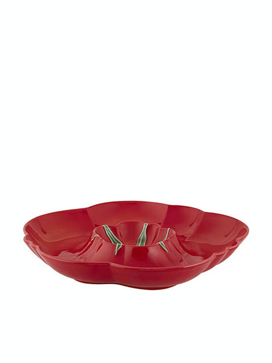 Bordallo Pinheiro Chip & Dip Tomato Κεραμική Ορντεβιέρα Μονής Θέσης Καφέ