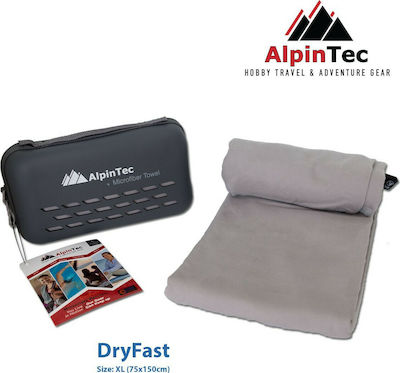 AlpinPro DryFast Πετσέτα Σώματος Microfiber Γκρι 150x75εκ.