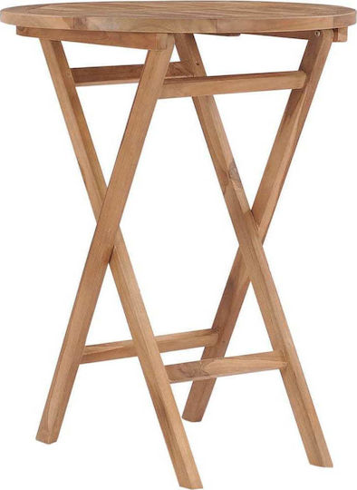 Sitting Room Outdoor Foldable Wood Table Natural 60x60x75cm