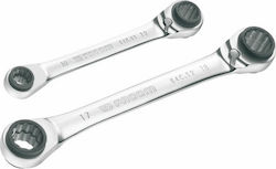 Facom Set 2 Double Polygon Wrench Straight with Ratchet Mechanism