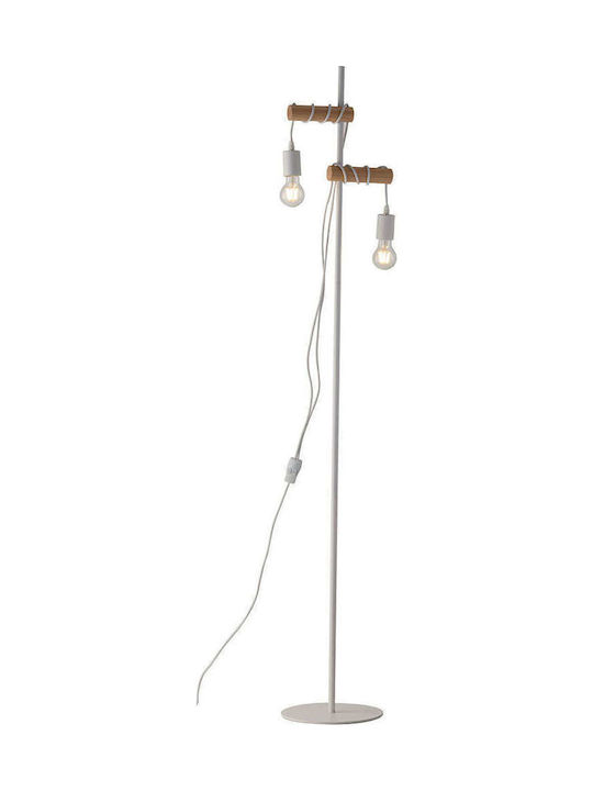 Fan Europe Arizona Floor Lamp H166xW28cm. with Socket for Bulb E27 White