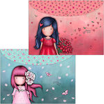 Santoro Folder with Button for Paper A4 Multicolour “Cherry Blossom & Love Grows”