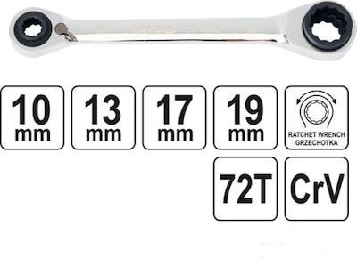 Yato Double Polygon Wrench Straight with Ratchet Mechanism