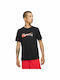 Nike Swoosh Herren Sport T-Shirt Kurzarm Dri-Fit Schwarz