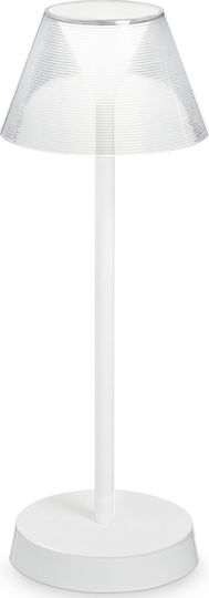 Ideal Lux Lolita Metal Table Lamp LED with White Shade and Base
