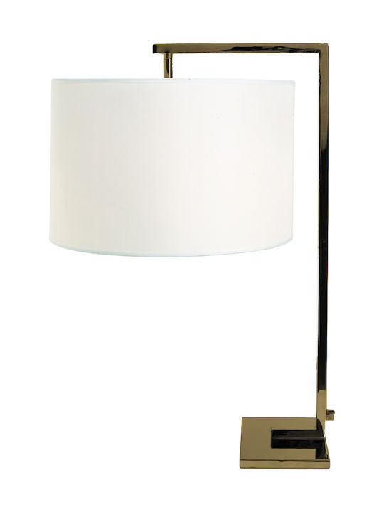 Home Lighting Moa Metall Tischlampe für Fassung E27 mit Weiß Schirm und Bronze Basis