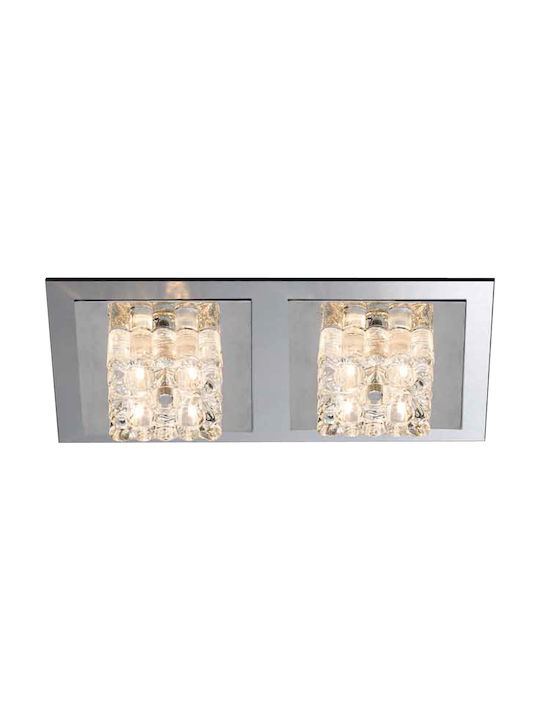 Home Lighting Prisma Modern Deckenleuchte mit Fassung G4 mit Kristalle 45Stück Silber