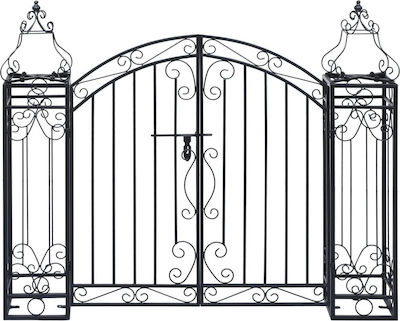 vidaXL Metallic Garden Gate Black 1x1.22m 49419