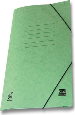 Skag Folder Prespan with Rubber Band and Ears for Paper A4 Green