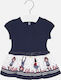 Mayoral Kids Dress Short Sleeve Navy Blue