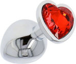 Toyz4lovers Heart Jewel Plug Medium Medium Πρωκτική Σφήνα σε Κόκκινο χρώμα 8cm