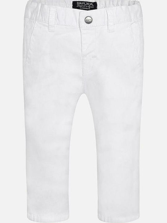 Mayoral Kids Fabric Trousers White