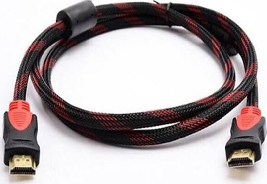 FT Electronics HDMI 1.4 High Speed 1080p 120Hz Braided Cable HDMI male - HDMI male 5m Μαύρο