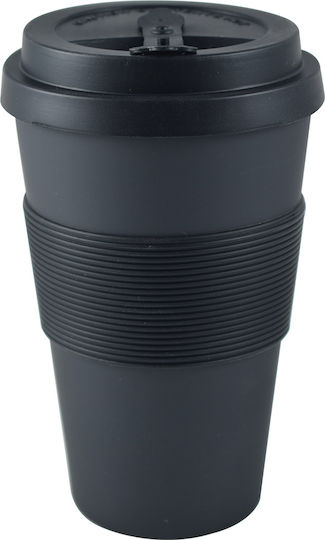 Estia Becher Bamboo mit Deckel Schwarz 435ml