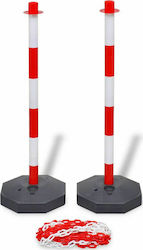 vidaXL Plastic Traffic Columns Multicolour Αλυσίδα 10 Μέτρων H90cm 2pcs 141821