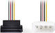 Nedis 4-Pin Molex - 15-Pin Sata Kabel 0.15m Mehrfarbig (CCGP73505VA015)
