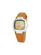 Chronotech Watch Battery with Orange Leather Strap CT7305M-03