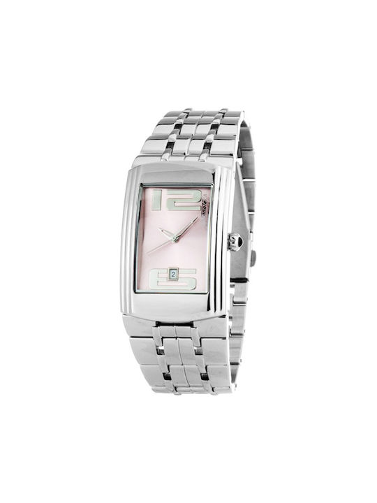 Chronotech Watch Battery with Silver Metal Bracelet CT7017