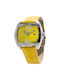 Chronotech Watch Battery with Yellow Leather Strap CT2188M-05