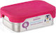 Affenzahn Edelstahl Kinderlebensmittelbehälter Abendessen-Set Rosa 16,5 x 12 x 6cm