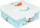 Plastik Kinder Lebensmittelbehälter Gefroren Hellblau 15 x 14 x 8.5cm