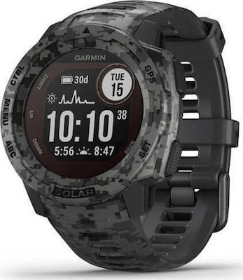 Garmin Instinct Solar 45mm Waterproof Smartwatch with Heart Rate Monitor (Graphite Camo)