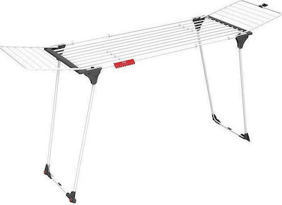 Vileda Infinity Metallic Folding Floor Clothes Drying Rack with Hanging Length 27m