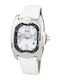 Chronotech Women's Watch with White Leather Strap