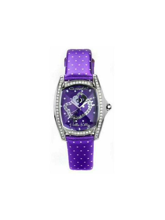 Chronotech Watch with Purple Leather Strap CT7094SS-43