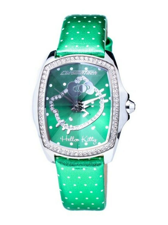 Chronotech Ceas de Damă cu Verde Curea din Piele