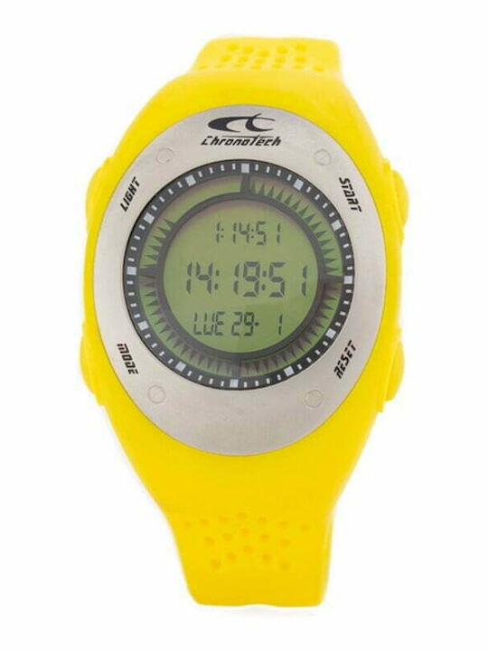 Chronotech Ανδρικό Ρολόι 40mm Μπαταρίας με Κίτρινο Καουτσούκ Λουράκι