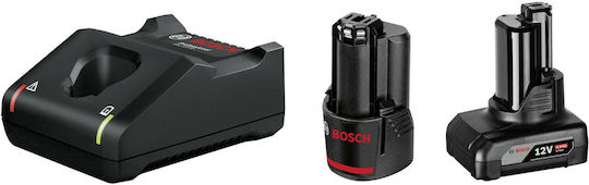 Bosch Комплект 2 Батерии за Инструменти Литиеви 12V Капацитет 2Ах със Зарядно GAL 12V-40