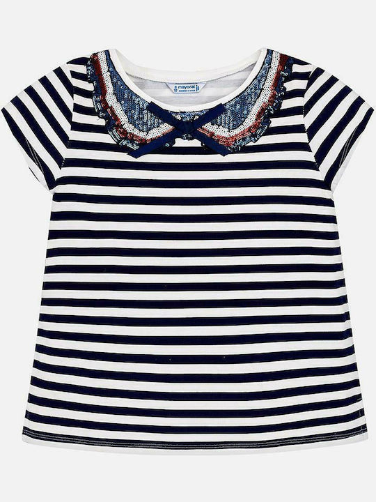 Mayoral Kids Blouse Short Sleeve Navy Blue